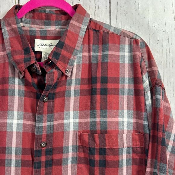 Eddie Bauer Mens Plaid Cotton Long Sleeve Button Down Casual Shirt Size XXL - Picture 4 of 16